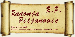 Radonja Piljanović vizit kartica